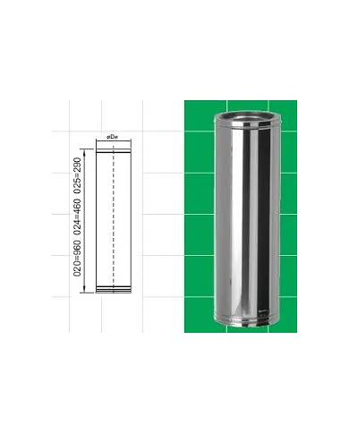 comprar Tubo Recto Con junta Inox-316L-304 Ø80-430mm doble pared. Estufa Pellets. Dinak de DINAK - Tubos humos doble pared comprar Tubo Recto Con junta Inox-316L-304 Ø80-430mm doble pared. Estufa Pellets. Dinak de DINAK - Tubos humos doble pared