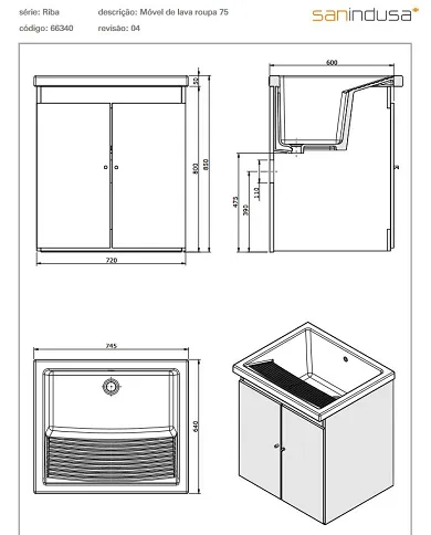 comprar Mueble para lavadero Riba 75. Unisan de UNISAN - Lavaderos