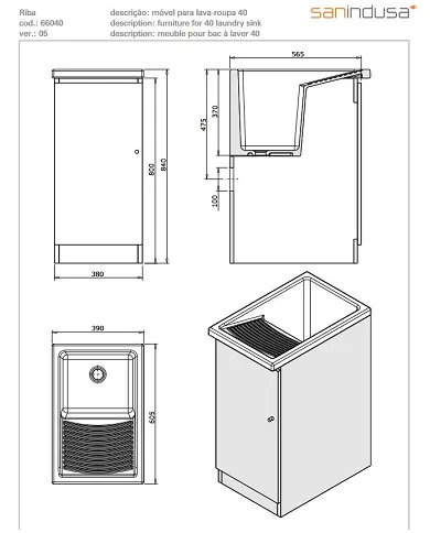comprar Mueble para lavadero Riba 40. Unisan de UNISAN - Lavaderos