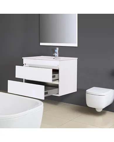 comprar Mueble baño Londres 80cm Britania G2 suspendido. Incluye: Lavabo + Espejo + Aplique. Accua de ACCUA-BANO - Muebles de baño