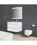 Mueble baño Londres 80cm Caledonia G2 suspendido. Incluye: Lavabo + Espejo + Aplique. Accua