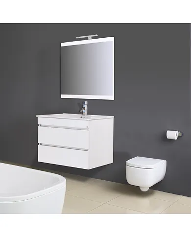 comprar Mueble baño Londres 80cm Caledonia G2 suspendido. Incluye: Lavabo + Espejo + Aplique. Accua de ACCUA-BANO - Muebles de baño
