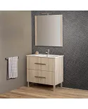 Mueble baño Londres 80cm Caledonia G2 suspendido. Incluye: Lavabo + Espejo + Aplique. Accua