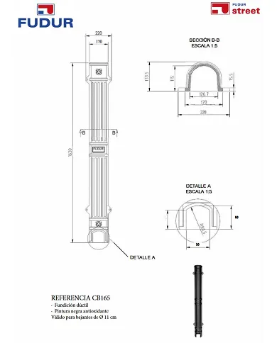 comprar Cubrebajante fundición 164cm. CB165 Fudur de - Fundicion comprar Cubrebajante fundición 164cm. CB165 Fudur de - Fundicion