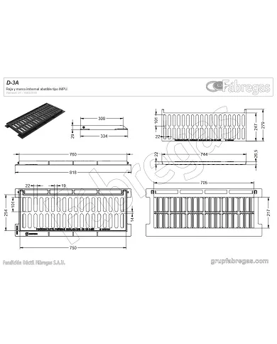comprar Reja y marco fundición IMPU 74.5×25cm C 250. D-3A Fábregas de FUNDICIÍN-DUCTIL-FABREGAS - Fundicion comprar Reja y marco fundición IMPU 74.5×25cm C 250. D-3A Fábregas de FUNDICIÍN-DUCTIL-FABREGAS - Fundicion