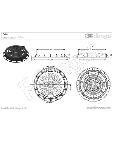 comprar Reja marco fundición Ø600 D-400. D-80 Fábregas de FUNDICIÍN-DUCTIL-FABREGAS - Fundicion comprar Reja marco fundición Ø600 D-400. D-80 Fábregas de FUNDICIÍN-DUCTIL-FABREGAS - Fundicion