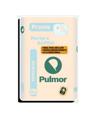 comprar Mortero rápido Pulmor Pronto para anclaje y fijación de diversos elementos. Saco de 5Kg.Pulmor de PULMOR - Cementos comprar Mortero rápido Pulmor Pronto para anclaje y fijación de diversos elementos. Saco de 5Kg.Pulmor de PULMOR - Cementos