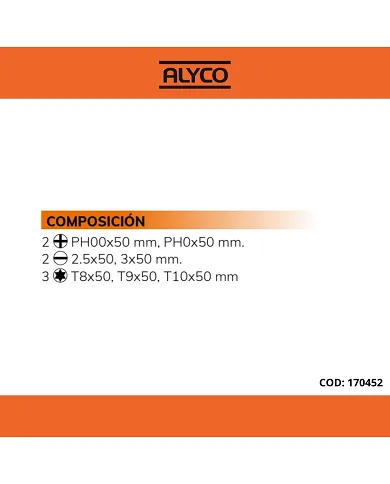 comprar Juego 7 Destornilladores de precisión en caja de plástico. 170452 Alyco Orange de ALYCO-HR - Conjuntos y sets comprar Juego 7 Destornilladores de precisión en caja de plástico. 170452 Alyco Orange de ALYCO-HR - Conjuntos y sets