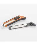 Cutter 9mm con guía metálica + 3 cuchillas. 170812 Alyco Orange