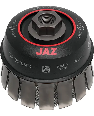 comprar Cepillo para amoladora TTG 100x0.50xM14 de acero con guarda de JAZ - Cepillos