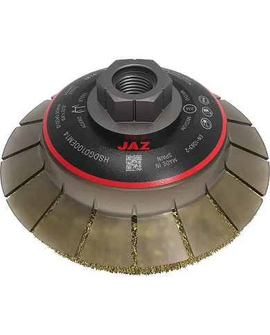 comprar Cepillo para amoladora HSDG latonado con guarda 100x0.3xM14 de JAZ - Cepillos