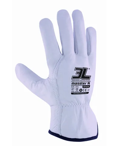 comprar Par de Guantes de flor de vacuno natural Masster N. GP016 3L (Venta en packs de 12 pares) de 3L - Guantes