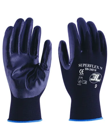 comprar Par de Guantes de nylon y nitrilo Superflex N. SN-349N 3L (Venta en packs de 12 pares) de 3L - Guantes