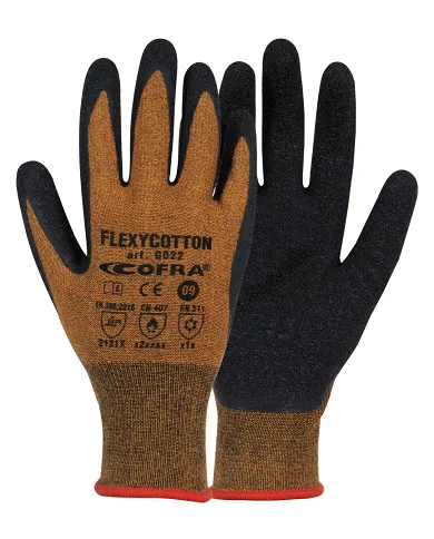 comprar Par de Guantes de látex con forro de algodón Flexicotton. G022 Cofra (Venta en packs de 12 pares) de COFRA - Guantes