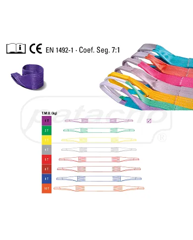 comprar Eslinga Poliester Plana Con Gaza. 1Tn. 6m Lila (ESB1-326) Patacho de PATACHO - Sistemas De Amarre