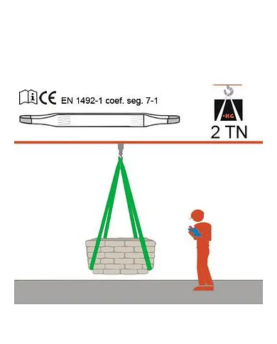 comprar Eslinga Poliéster Plana Con Gaza. 2 Tn. 5m Verde (ESB1-625) Patacho de PATACHO - Sistemas De Amarre