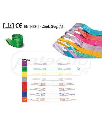 comprar Eslinga Poliester Plana Con Gaza. 2Tn. 6m Verde (ESB1-626) Patacho de PATACHO - Sistemas De Amarre