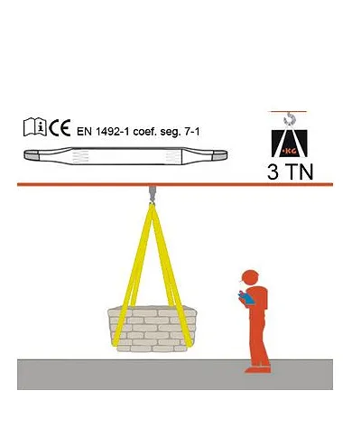 comprar Eslinga Poliéster Plana Con Gaza. 3Tn. 3m Amarilla (ESB1-833) Patacho de PATACHO - Sistemas De Amarre