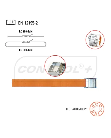 comprar Eslinga con hebilla 6m x 2.5cm (Retractilado x 1) 500Kg (ENP-126) Patacho de PATACHO - Sistemas De Amarre