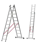 Escalera Profesional 2 Tramos transformable 9 Peldaños Extensible a 4.58m. 2209 Kotas