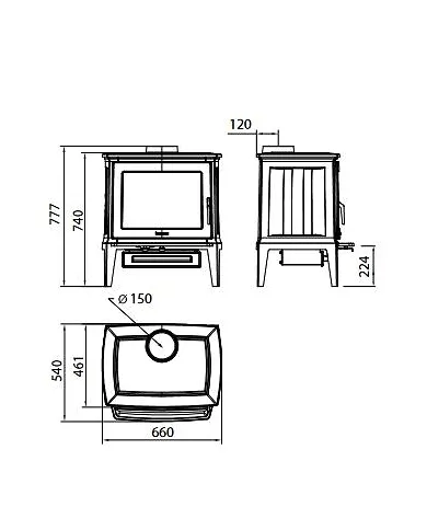 comprar Estufa de leña E-30 M MF Pintada. Hergom de - Estufas y calderas de leña