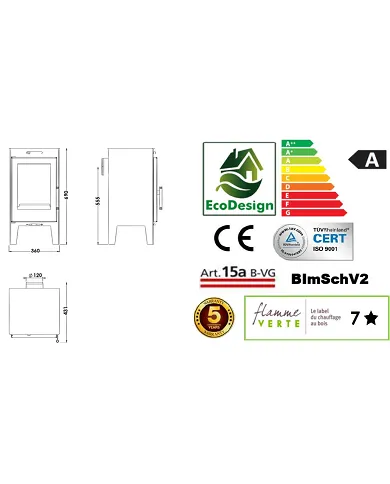 comprar Estufa de leña Lugano 6.3Kw. Panadero de - Estufas y calderas de leña