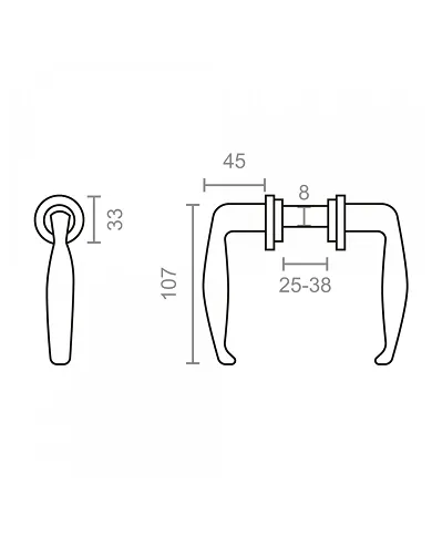 comprar Manilla Cromo Brillo Puerta Metalica Ref. 00233 Micel de MICEL - Oulet