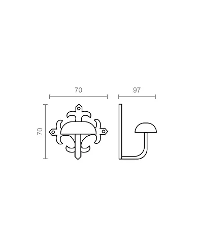 comprar Percha Negra Forja PER06 Ref.28016 Micel de MICEL - Oulet