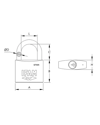 comprar Candado Inox arco normal llave igual. 84005\40 IFAM de IFAM - Candados comprar Candado Inox arco normal llave igual. 84005\40 IFAM de IFAM - Candados