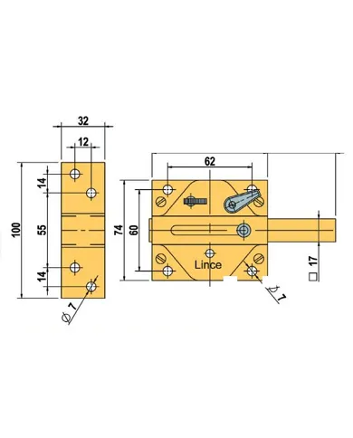 comprar Cerrojo Tradicional latonado 2930 Lince de LINCE - Cerraduras sobreponer comprar Cerrojo Tradicional latonado 2930 Lince de LINCE - Cerraduras sobreponer