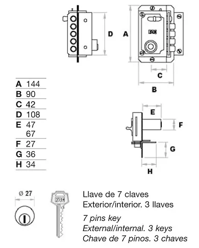 comprar Cerradura sobreponer S 90 Derecha. 11001 FAC de FAC - Cerraduras sobreponer comprar Cerradura sobreponer S 90 Derecha. 11001 FAC de FAC - Cerraduras sobreponer