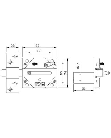 comprar Cerrojo Palanca CS88 sin cilindro. IFAM de IFAM - Cerraduras sobreponer comprar Cerrojo Palanca CS88 sin cilindro. IFAM de IFAM - Cerraduras sobreponer
