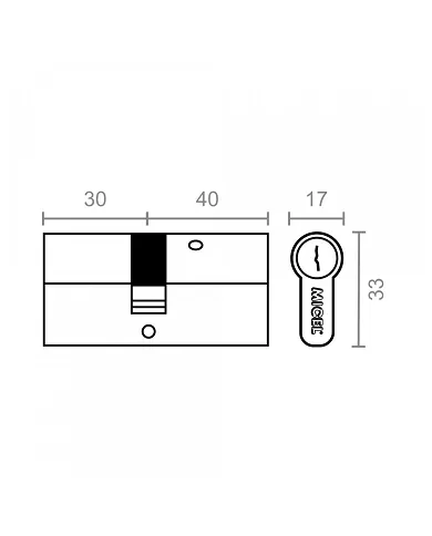 comprar Cilindro Niquel Seguridad L15 30X40mm Ref. 13036 Micel de MICEL - Oulet comprar Cilindro Niquel Seguridad L15 30X40mm Ref. 13036 Micel de MICEL - Oulet