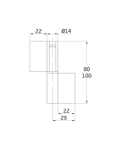 comprar 1 Pernio pulido de soldar 80mm Izquierda. Mod 4 Amig de AMIG - Pernios, bisagras y pasadores
