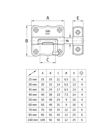 comprar 1 Pasador acero zincado 100mm. Mod 384 Amig de AMIG - Pernios, bisagras y pasadores