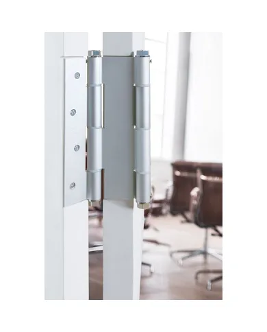 comprar 1 Bisagra doble acción aluminio plata 180mm Canto cuadrado con remate. Mod. 3035 Amig de AMIG - Pernios, bisagras y pasadores