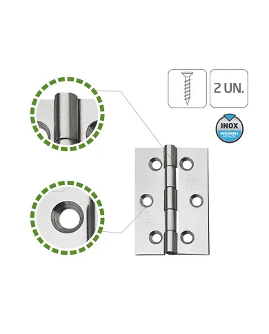 comprar 1 Bisagra fija inox 60x40mm Canto cuadrado sin remate. Mod 2002 Amig de AMIG - Pernios, bisagras y pasadores