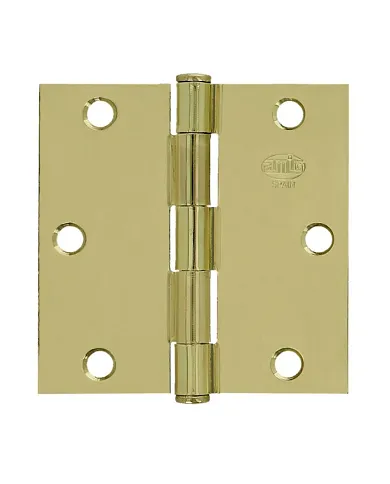 comprar 1 par de Bisagras cuadradas acero latonado barnizado 63x63mm Ø6mm Canto cuadrado sin remate. Mod 1010 Amig de AMIG - Pernios, bisagras y pasadores