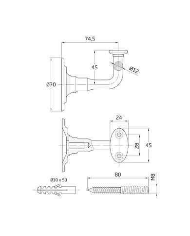 comprar 1 Soporte pasamanos en latón. Mod. 22 de AMIG - Soportes, ángulos y palomillas comprar 1 Soporte pasamanos en latón. Mod. 22 de AMIG - Soportes, ángulos y palomillas
