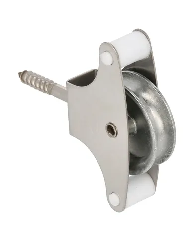 comprar Polea para tendederos inox y roldana metálica Ø39mm con tirafondos y guias. Mod. 21 de AMIG - Cerrajería y herrajes