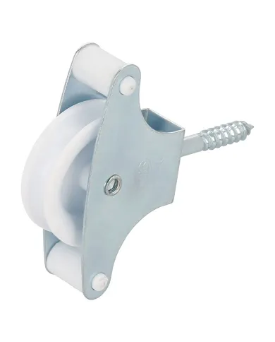 comprar Polea para tendederos acero y roldana de plástico Ø39mm con tirafondo y guias. Mod. 2 de AMIG - Accesorios