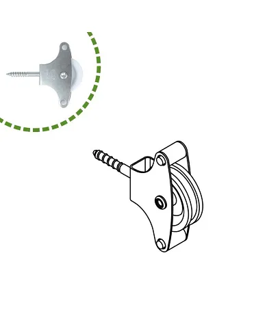 comprar Polea para tendederos acero y roldana de plástico Ø39mm con tirafondo y guias. Mod. 2 de AMIG - Accesorios