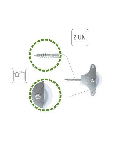 comprar Polea para tendederos acero y roldana de plástico Ø39mm con tirafondo y guias. Mod. 2 de AMIG - Accesorios