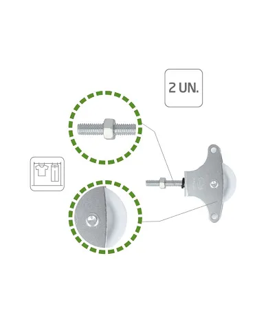 comprar Polea para tendederos acero y roldana de plástico Ø39mm M6 x 40mm con tornillo y guias. Mod. 1 de AMIG - Accesorios