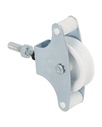 comprar Polea para tendederos acero y roldana de plástico Ø39mm M6 x 40mm con tornillo y guias. Mod. 1 de AMIG - Accesorios