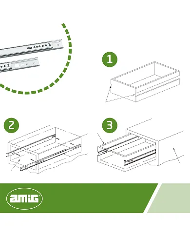 comprar Guía para cajones zincada 700x45mm. Mod. 35 de AMIG - Accesorios