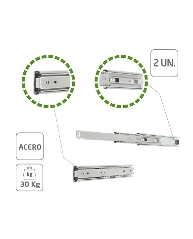 comprar Guía para cajones zincada 700x45mm. Mod. 35 de AMIG - Accesorios