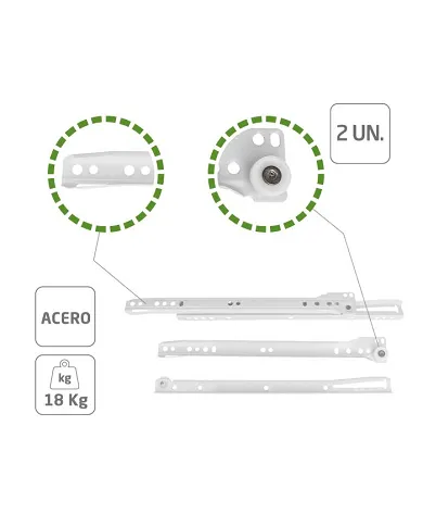 comprar Guía para cajones Epoxi blanca 350x37mm. Mod. 22 de AMIG - Accesorios comprar Guía para cajones Epoxi blanca 350x37mm. Mod. 22 de AMIG - Accesorios