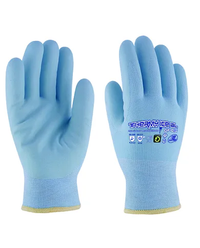 comprar Par de Guantes de nitrilo con soporte térmico sin costuras THERMY ICE BL. GF-015 3L (Venta en packs de 12 pares) de - Guantes