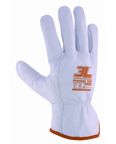 comprar Par de guantes piel flor vacuno color natural Master NB Talla 7. GP-016B 3L (Venta en packs de 12 pares) de - Guantes